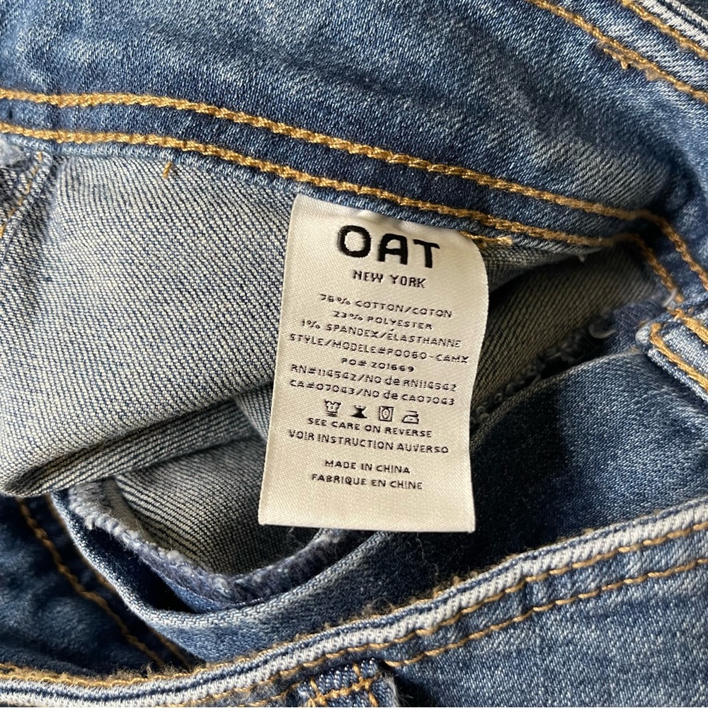 OAT New York High-Rise Cargo Wide Leg Jeans Utility Denim 10/30 Blue Casual - Picture 8 of 12